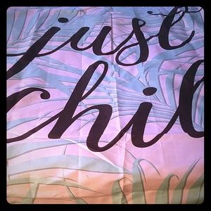 50" x 60" wall tapestry says "Just Chill"Island V
